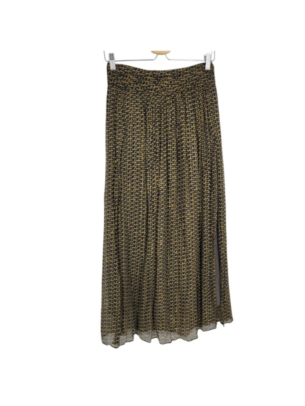 Zadig & Voltaire Jade Chiffon ZV Skirt 38 Rock Chic boho Luxe metallic Parisian - Picture 4 of 9